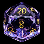 TDSO Faceted Zircon Glass Amethyst & Gold 7 Dice Polyset In Padded Case