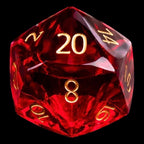 TDSO Faceted Zircon Glass Ruby & Gold 7 Dice Polyset In Padded Case