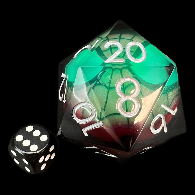 TDSO Liquid Core Flashing LED Spiderman HUGE 50mm D20 Dice