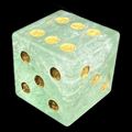 TDSO Gemstone Fluorite Green & Gold D6 Spot Dice