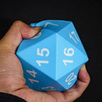 TDSO Foam Blue MASSIVE D20 Dice in Linen Dice Bag