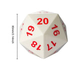 TDSO Foam White MASSIVE D20 Dice in Linen Dice Bag