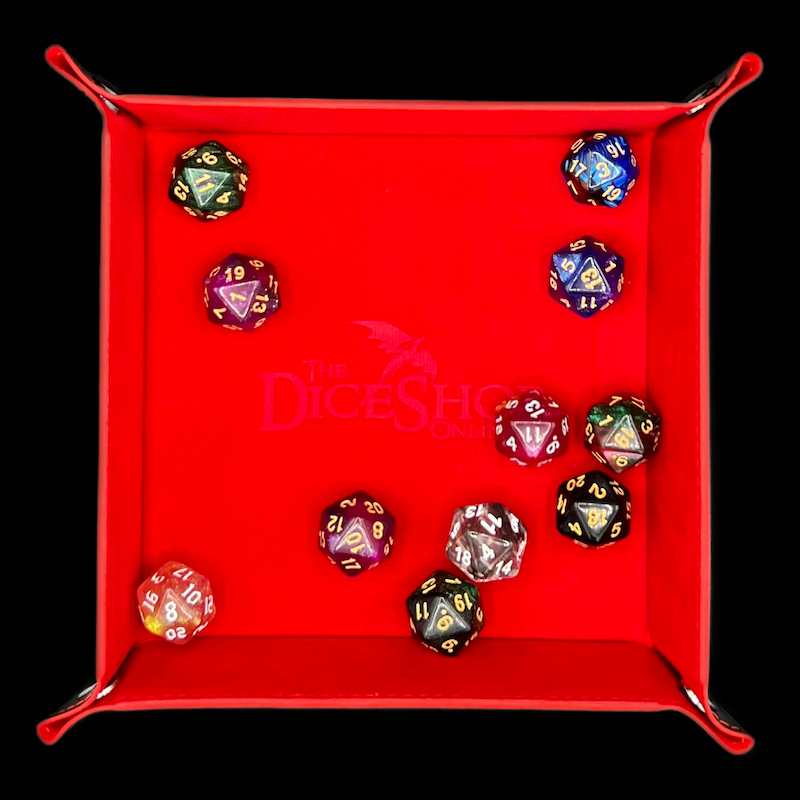 HALF PRICE TDSO Folding Red Square Felt Dice Tray