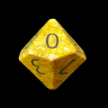TDSO Gemstone Fossilised Coral & Black D10 Dice
