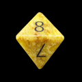 TDSO Gemstone Fossilised Coral & Black D8 Dice