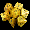 TDSO Gemstone Fossilised Coral & Black 7 Dice Polyset