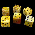 TDSO Gemstone Fossilised Coral & Black 6 x D6 Spot Dice Set