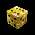 TDSO Gemstone Fossilised Coral & Black D6 Spot Dice