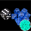 TDSO Frost Blue & Black Glow in Dark MINI 10mm 7 Dice Polyset