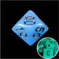TDSO Frost Blue Glow in the Dark Blue Percentile Dice