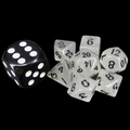 TDSO Opal White & Black MINI 10mm 7 Dice Polyset
