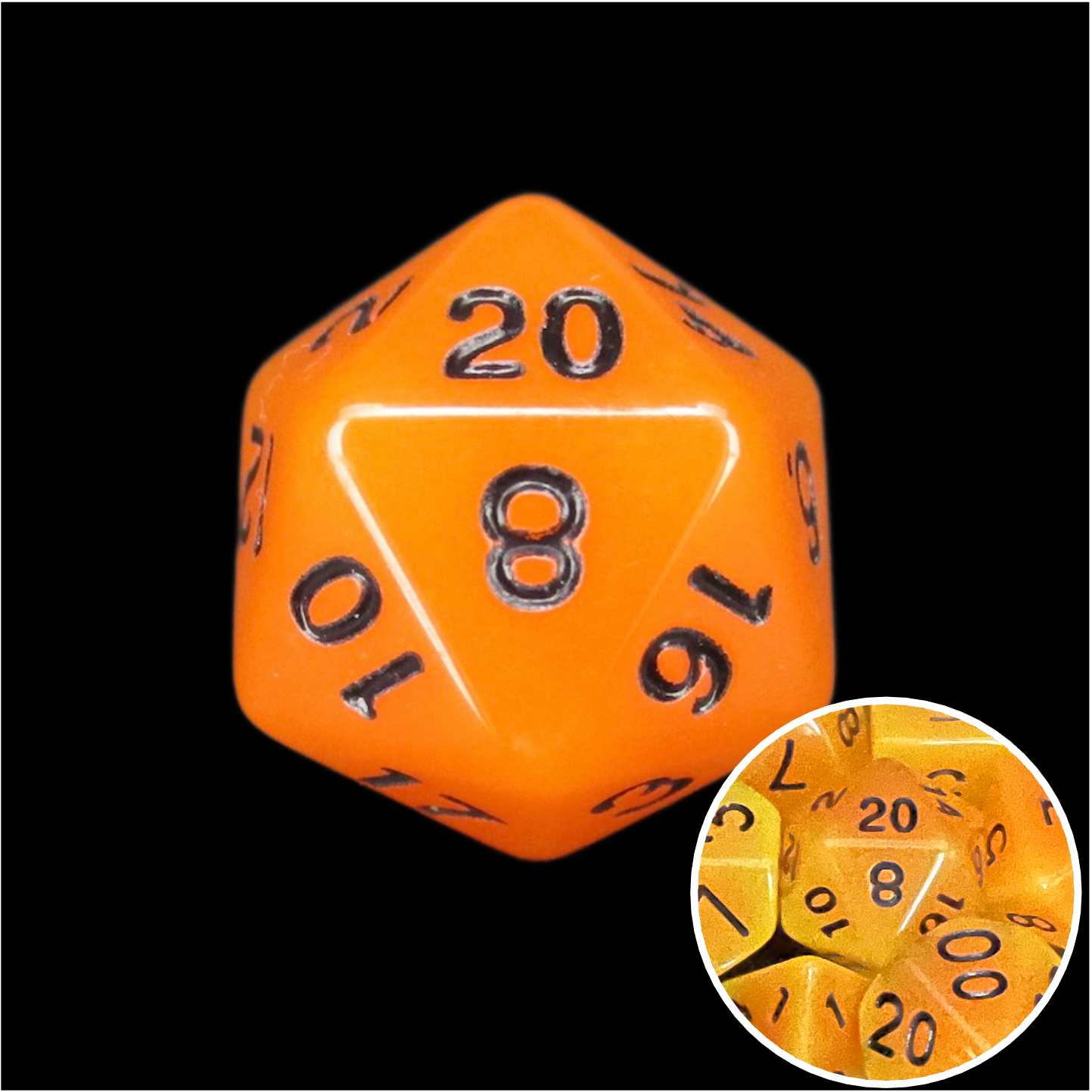 TDSO Frost Fire Glow in the Dark D20 Dice