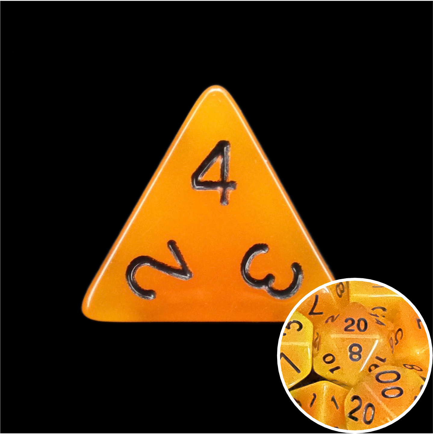 TDSO Frost Fire Glow in the Dark D4 Dice