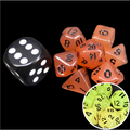 TDSO Frost Fire & Black Glow in Dark MINI 10mm 7 Dice Polyset
