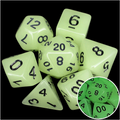 TDSO Frost White Glow in the Dark 7 Dice Polyset