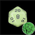 TDSO Frost White Glow in the Dark D20 Dice