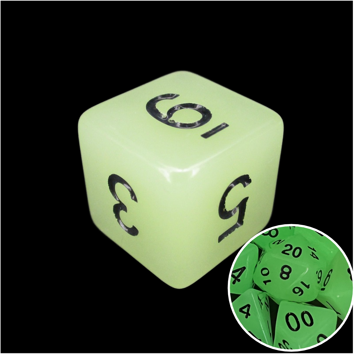 TDSO Frost White Glow in the Dark D6 Dice