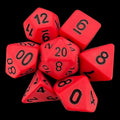 TDSO Frosted Matt Red & Black 7 Dice Polyset