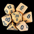 TDSO Frosted Matt Yellow & Black 7 Dice Polyset