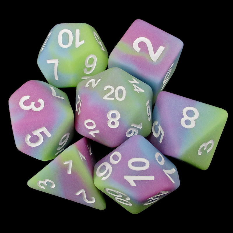 TDSO Frosted Rainbow 7 Dice Polyset LTD EDITION
