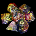 TDSO Fused Glass Fae Rainbow 7 Dice Polyset