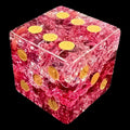TDSO Fused Glass Red & Gold D6 Spot Dice