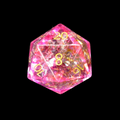 TDSO Fused Glass Fire Pink & Orange D20 Dice