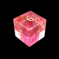 TDSO Fused Glass Fire Pink & Orange D6 Dice