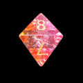 TDSO Fused Glass Fire Pink & Orange D8 Dice