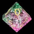 TDSO Fused Glass Chaos Green & Magenta D10 Dice