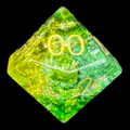 TDSO Fused Glass Earth Green & Yellow Percentile Dice