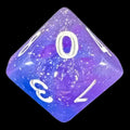HALF PRICE CLEARANCE TDSO Galaxy Glitter Blue & Purple D10 Dice