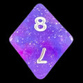 HALF PRICE CLEARANCE TDSO Galaxy Glitter Blue & Purple D8 Dice