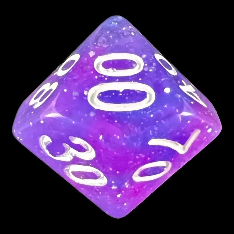 HALF PRICE CLEARANCE TDSO Galaxy Glitter Blue & Purple Percentile Dice