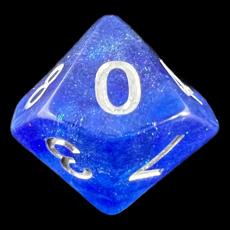 TDSO Galaxy Glitter Blue Veil D10 Dice
