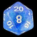 TDSO Galaxy Glitter Blue Veil D20 Dice