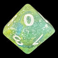 TDSO Galaxy Glitter Blue & Yellow D10 Dice
