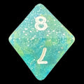 TDSO Galaxy Glitter Blue & Yellow D8 Dice