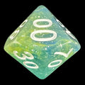 TDSO Galaxy Glitter Blue & Yellow Percentile Dice