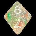 TDSO Galaxy Glitter Green & Red D8 Dice