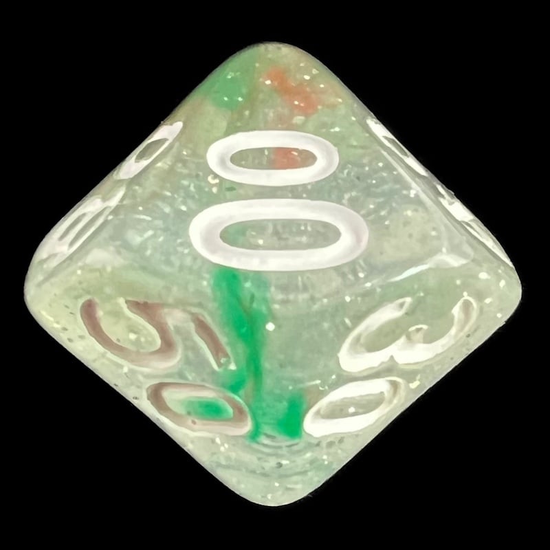 TDSO Galaxy Glitter Green & Red Percentile Dice