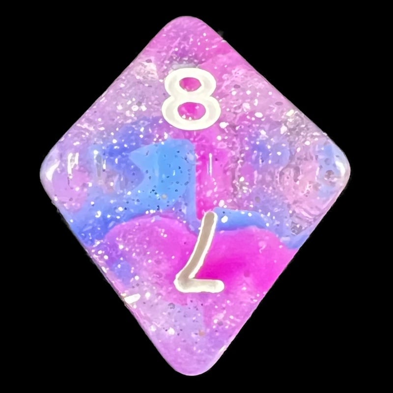 HALF PRICE CLEARANCE TDSO Galaxy Glitter Make A Wish D8 Dice