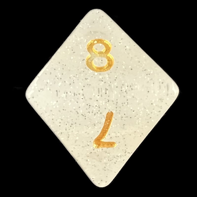 HALF PRICE CLEARANCE TDSO Galaxy Glitter Mist White D8 Dice