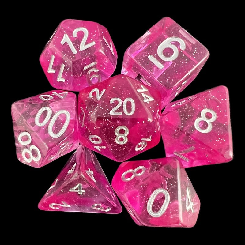 TDSO Galaxy Glitter Pompadour 7 Dice Polyset
