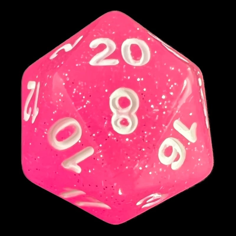 TDSO Galaxy Glitter Princess Pink D20 Dice