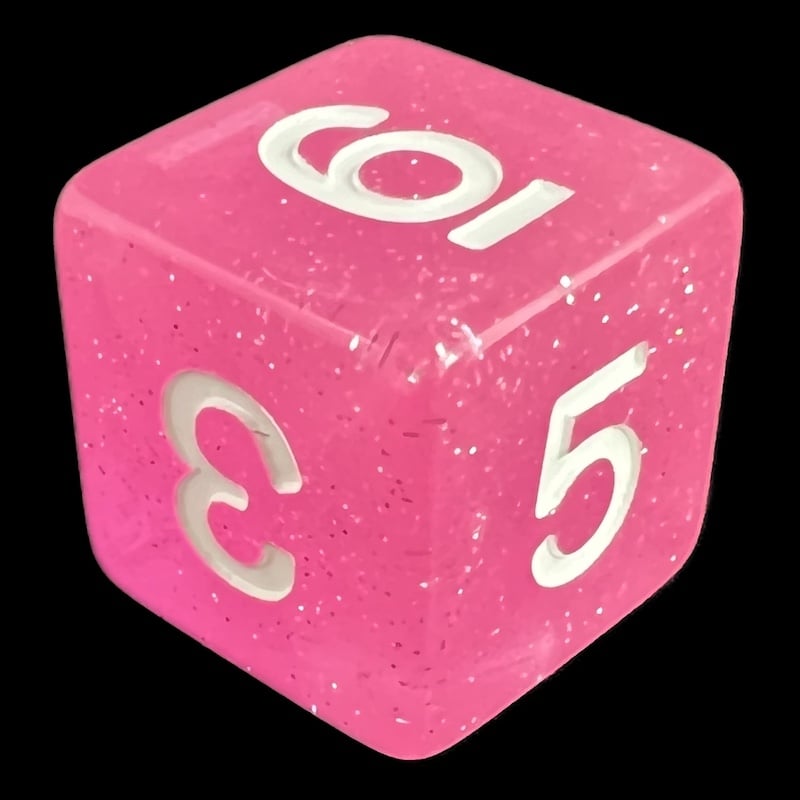 TDSO Galaxy Glitter Princess Pink D6 Dice