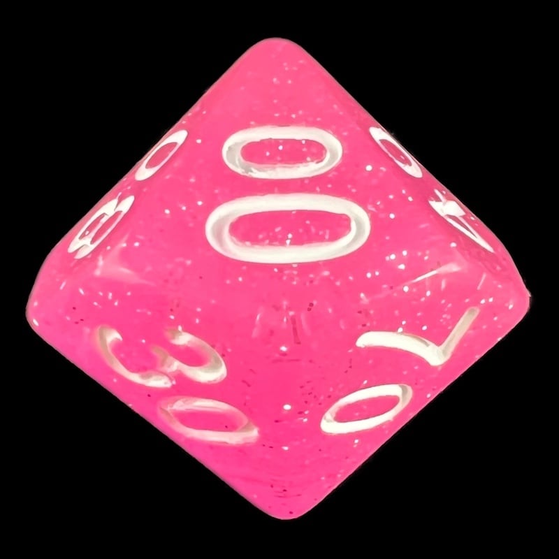 TDSO Galaxy Glitter Princess Pink Percentile Dice