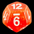 TDSO Galaxy Glitter Red & Yellow D12 Dice