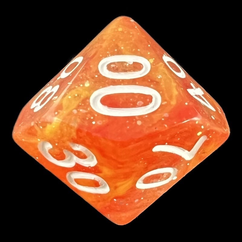 TDSO Galaxy Glitter Red & Yellow Percentile Dice