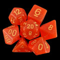 TDSO Galaxy Glitter Royal Orange 7 Dice Polyset